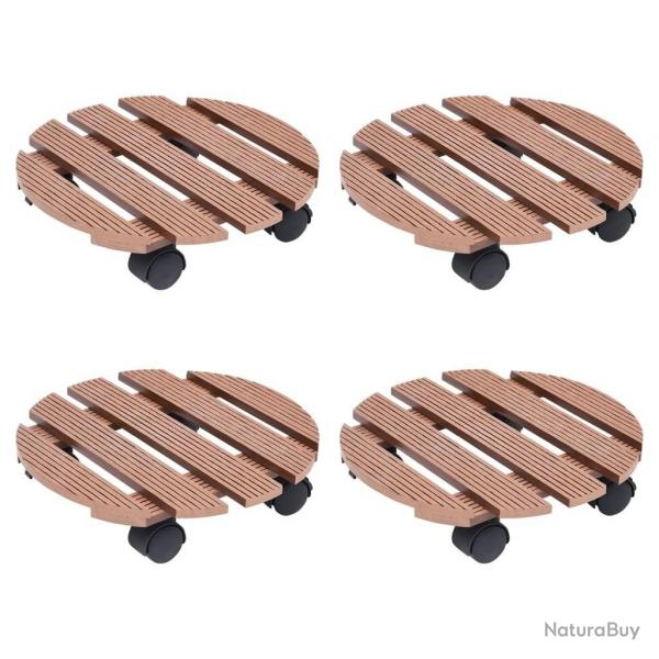 Chariots  plantes 4 pcs Marron 30x7,5 cm WPC