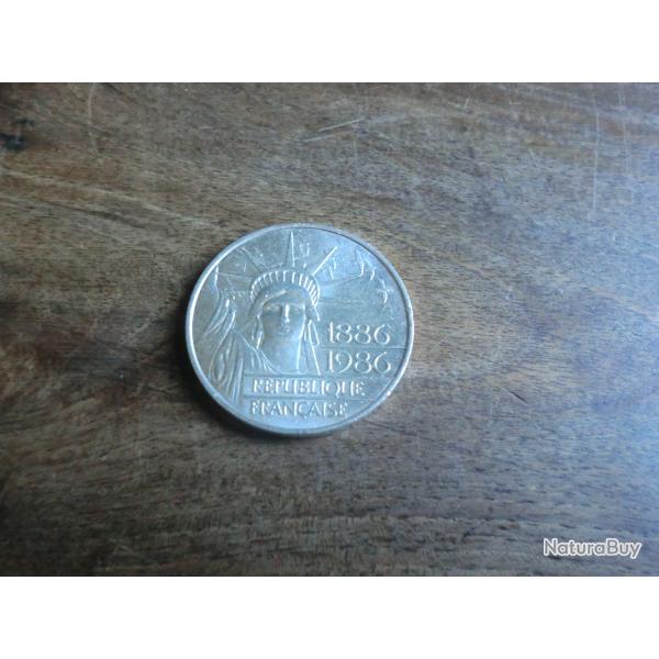 piece monnaie 100 francs argent statue de la libert  / 1986