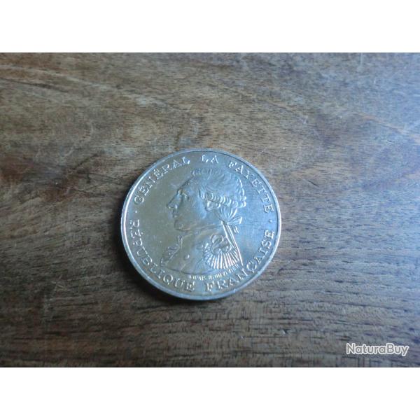 piece monnaie 100 francs argent gnral  lafayette  / 1987