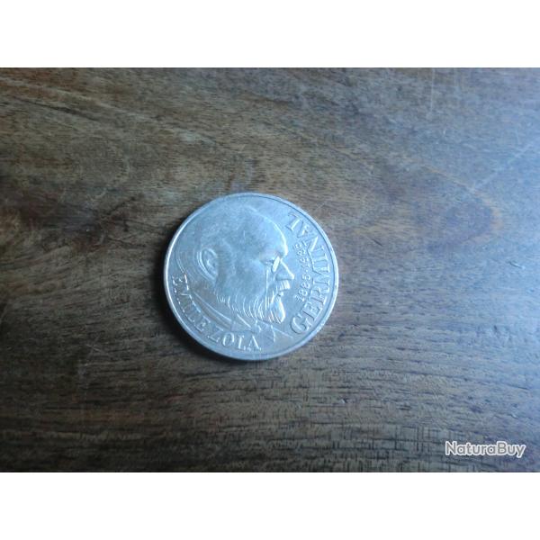 piece monnaie 100 francs argent mile zola germinal  / 1985