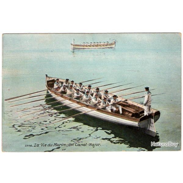 CPA - Marine Militaire -La Vie du Marin Un Canot -Major N1392