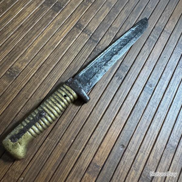 COUTEAU COMBAT POIGNARD TRANCHE SUR BAONNETTE CHASSEPOT 1866
