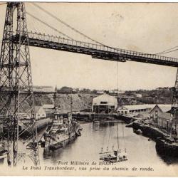 CPA - Marine Militaire - BREST - Le Pont Transbordeur,Vue prise du chemin de ronde N°1393