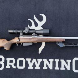 Carabine à verrou TIKKA T3X Varmint Bois/Inox - Cal. 222 Rem - Canon 60 cm fileté + Lunette, bipieds