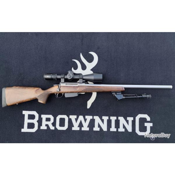 Carabine  verrou TIKKA T3X Varmint Bois/Inox - Cal. 222 Rem - Canon 60 cm filet + Lunette, bipieds