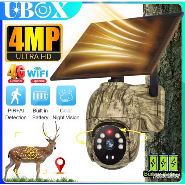 Camra 4G vison live 1 sans rserve +  Panneaux solaires + carte SIM offerte !