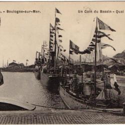 CPA - BOULOGNE SUR MER - Un Coin du Bassin , Quai Chanzy N°1405