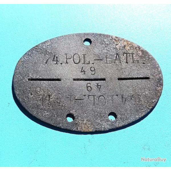 Plaque d'identit allemande polizei seconde guerre