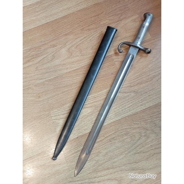 Baonnette pour Mauser Argentin Mle 1891 , weyersberg Kirschbaum & Cie Solingen en TBE.