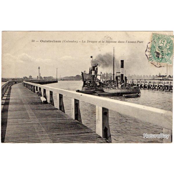 CPA - Marine - Ouistreham La Drague et la Suceuse dans l'Avant Port  N227