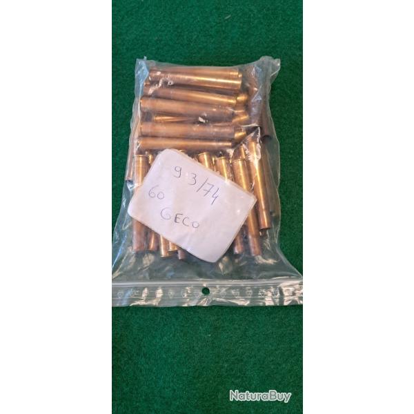 60 douilles Geco 9.3x74R tirees 1 fois