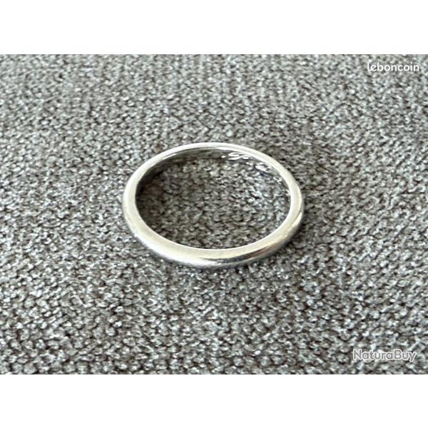 Petit anneau or blanc 18 carats - taille 48,5 - bague - alliance