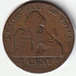 Pièce de Monnaie Belgique 2 centimes - Léopold Ier 1863