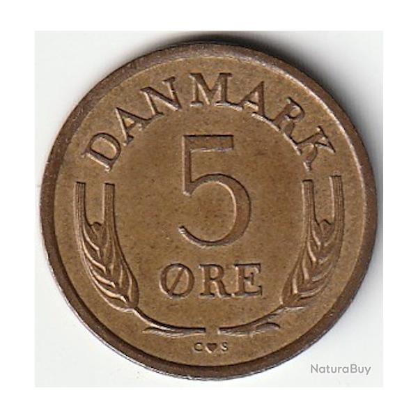 Pice de Monnaie Danemark  5 Ore - Frederik IX 1965