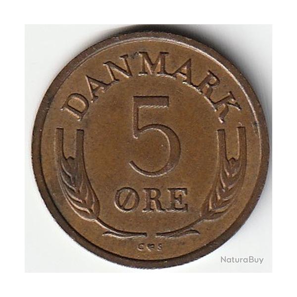 Pice de Monnaie Danemark  5 Ore - Frederik IX 1968