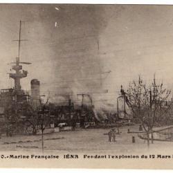 CPA - Marine Française IENA Pendant l'explosion du 12 Mars 1907 -N°867