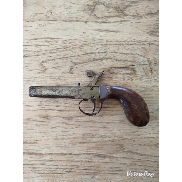 Pistolet ancien - dit coup de poing - 1 canon.