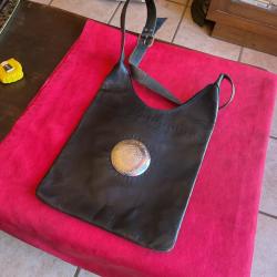 Sacoche noire en cuir pour femme, pas de prix de réserve
