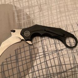 VEND COUTEAU WE KNIFE , INCISOR KARAMBIT TITANIUM FLIPPER KNIFE CPM-S35VN BLADE