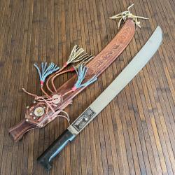 MACHETTE LÉGITIMUS COLLINS & CO. HARTFORD BUSQUESE LA ESTAMPA DANS SONT FOURREAU GRAND MODÈLE 78 cm