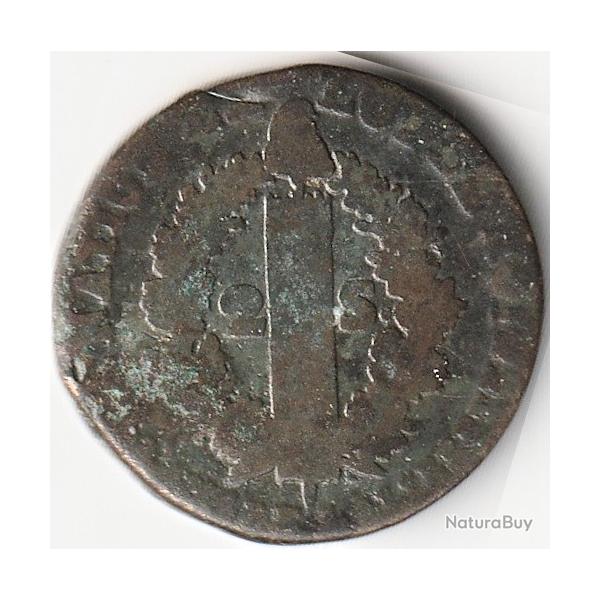 Monnaie France LOUIS XVI  2 sols dit "au faisceau",  type FRANOIS 1792 Bayonne R 2