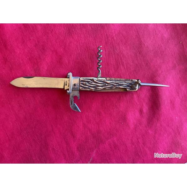 Couteau de chasse ancien avec extracteurs de douilles, pas de prix de rserve
