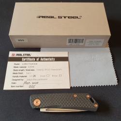 Couteau pliant REAL STEEL Luna Premium Série Limitée : Fibre de carbone / acier S35VN - Etat NEUF