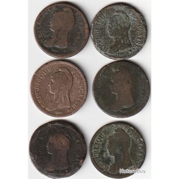 Monnaie Franaise lot De 6 Pices De un Dcimes Dupr a identifier