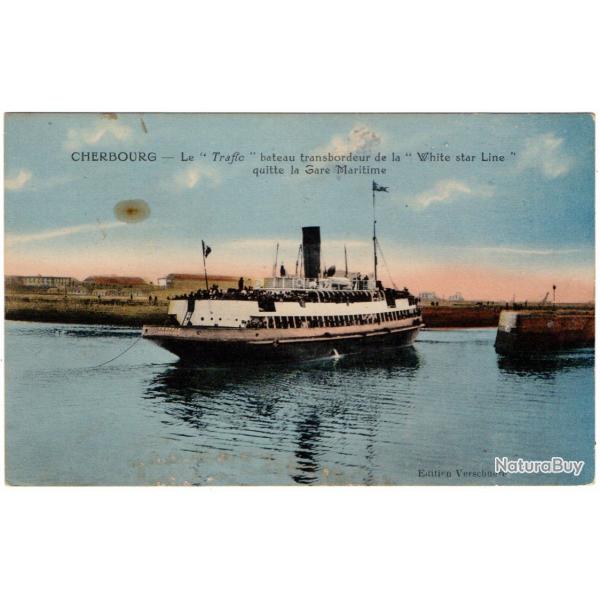 CPA -Marine - CHERBOURG -Le Trafic Bateau Transbordeur de la White dtar Line -N229