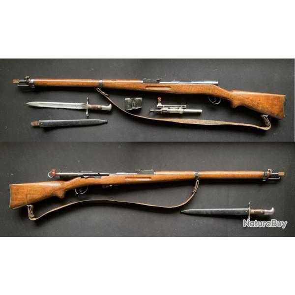 Superbe Fusil suisse 1896/11 Schmidt Rubin 96/11 class en catgorie D et sa baonnette