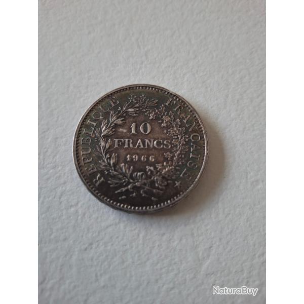 PIECE 10 FRANCS HERCULE ARGENT  anne 1966