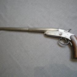 a voir rare pistolet de chasse, tir, calibre 24 percussion centrale XIXe