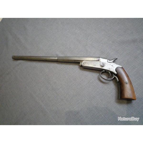 a voir rare pistolet de chasse, tir, calibre 24 percussion centrale XIXe