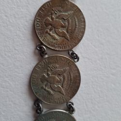 BRACELET DE PIECES HALF DOLLAR KENNEDY