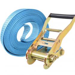 Sangles d'arrimage bleues 8 m x 50 mm en polyester - Lot de 4 sécurité voiture remorque