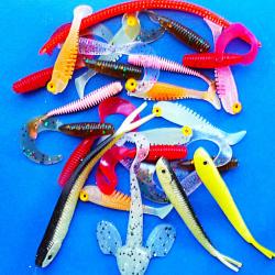 25 Leurres souples carnassiers - Assortiment divers modèles et coloris