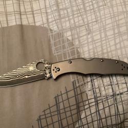 VEND COUTEAU PLIANT SPYDERCO ENDURA 4 TI DAMASCUS VG10