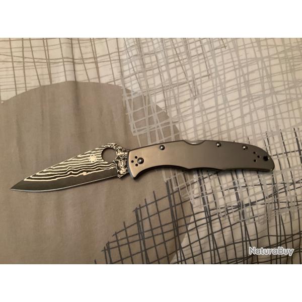 VEND COUTEAU PLIANT SPYDERCO ENDURA 4 TI DAMASCUS VG10