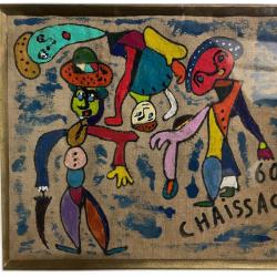 Gaston chaud sac huile sur toile