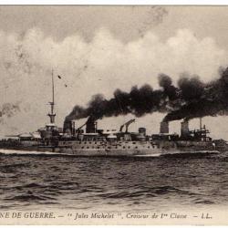 CPA - MARINE  DE GUERRE - " Jules Michelet " Croiseur de 1er Classe N°863