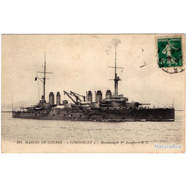CPA - MARINE  DE GUERRE - CONDORCET -Dreadnougtb 1er Escadre N939