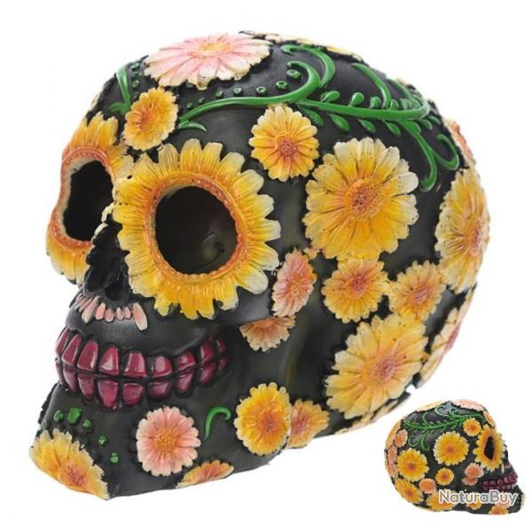 Crne tte de mort Jour des Mort Fleur Jaune