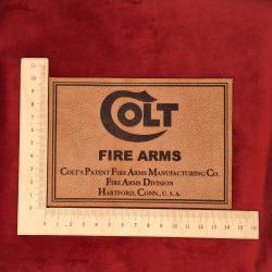 Etiquette en cuir pour coffret d'arme "Colt"
