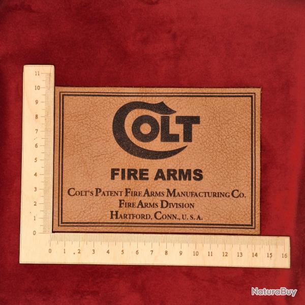 Etiquette en cuir pour coffret d'arme "Colt"