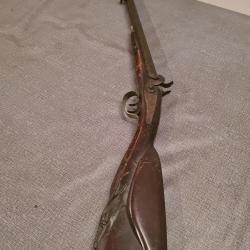 A vendre fusil ancien juxtaposé  à  silex en bon etat