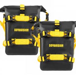 Sacs Etanches Moto 11-13L (2pcs) Rangement Outils & Equipement pour Moto  PVC Robuste Jaune/Noir