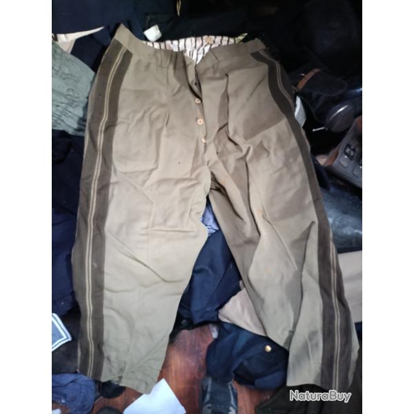 Pantalon militaire kaki a bandes