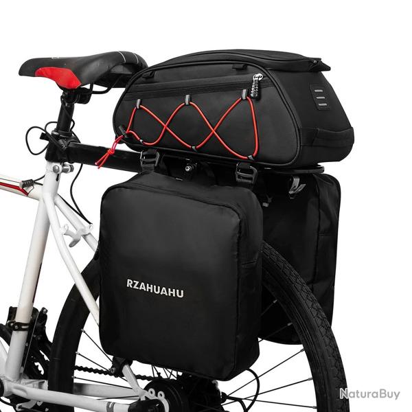 Sac Porte-Vlo 3en1 Etanche Isotherme Grande Capacit 2 Sacoches Latrales Sacoche Arrire Cyclisme