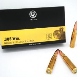 Cartouches RWS .308 TARGET ELITE PLUS MATCH 10,9g / 168gr