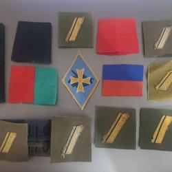 Lot insignes tissu français passants épaules grades